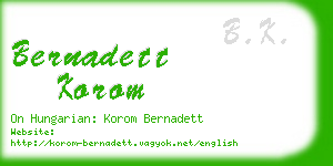 bernadett korom business card